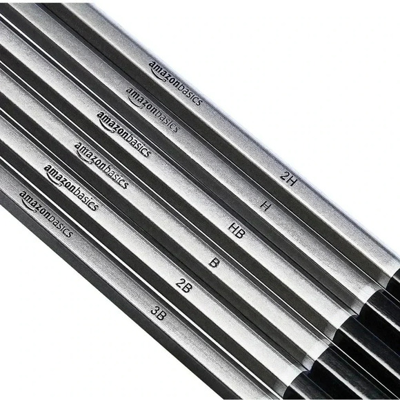 🆕 Amazon Basics Sketch & Drawing Art Pencil Set, Charcoal, Black, White - Picture 5 of 8